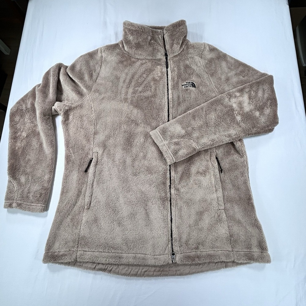 North Face Jacket Osito XL Fleece Sandy Brown Womens Thumb holes Asymmetrical - Picture 2 of 14
